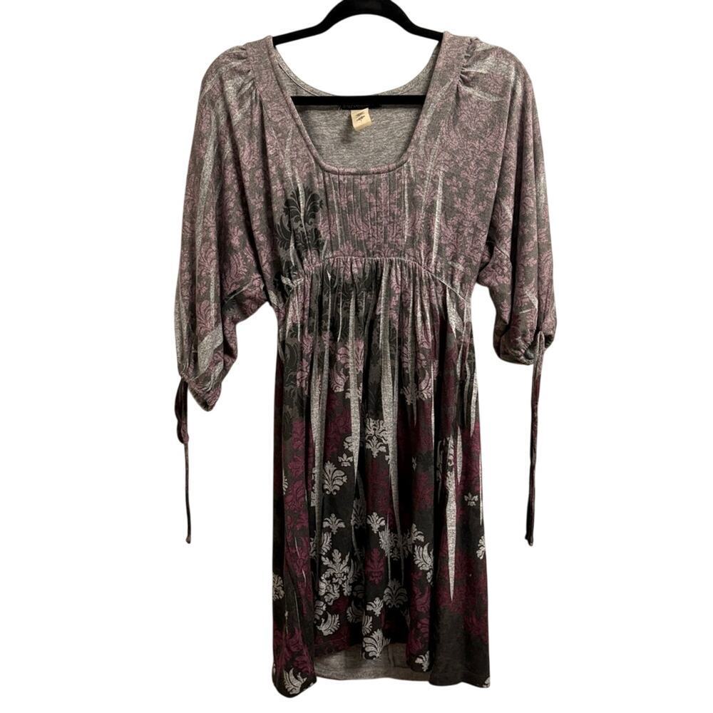 Volume One Womens Boho Floral Print Peasant Dress Size Large Casual Cottagecore